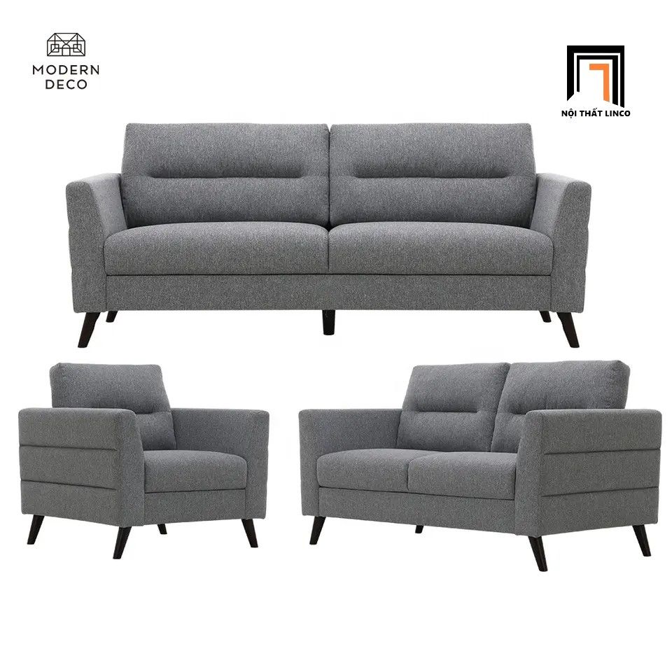 Bộ ghế sofa phòng khách căn hộ KT20 Liner màu xám lông chuột 