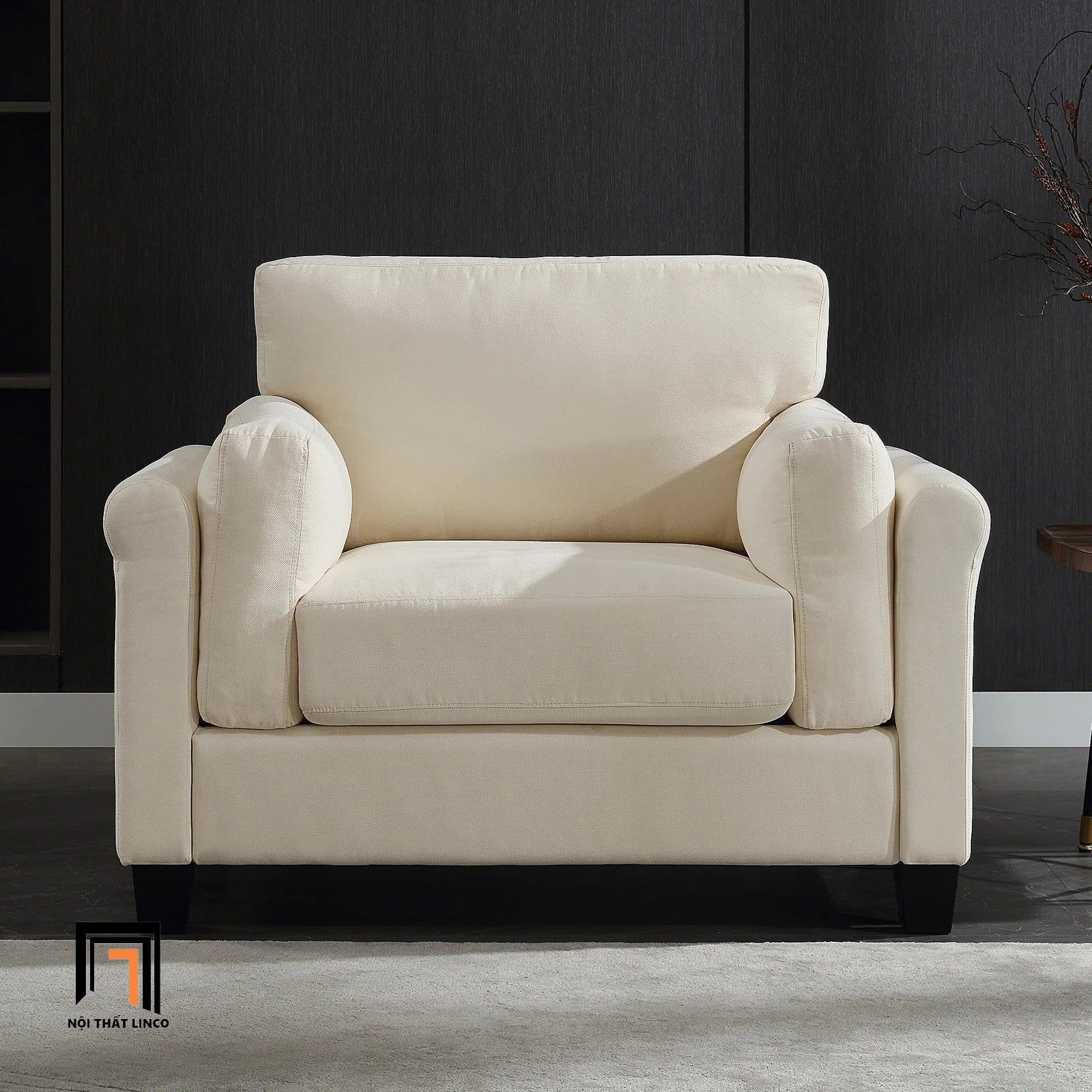  Ghế sofa đơn phòng khách sang trọng DT113 Alans màu nâu nhạt 
