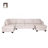  Bộ ghế sofa chữ U dài 3m UT18 Citra vải nỉ trắng kem đẹp 