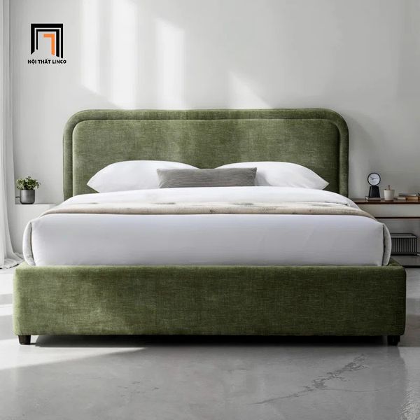giường ngủ vải nỉ xanh lá