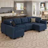  Bộ ghế sofa U 3m UT12 Teangela bọc vải nỉ êm ái 