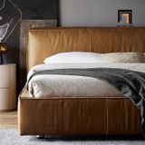  Giường ngủ bọc da Pu GN103 Lorne màu nâu bò cao cấp 