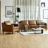  Ghế sofa băng màu nâu da bò BT33 Abbot 2m da công nghiệp 