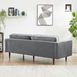  Ghế sofa băng BT2 Lude dài 2m sang trọng vải nhung xám đẹp 