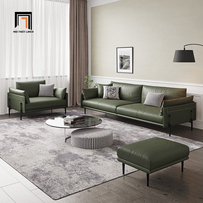  Sofa băng kiểu dáng trẻ trung BHQ85 Colman 2m2 da xanh rêu 