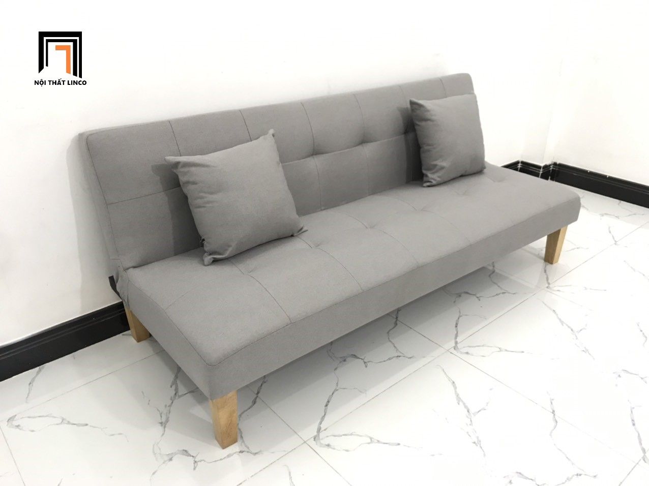  Bộ ghế sofa giường dài 1m7 GBL1 diện tích nhỏ xám ghi trắng 