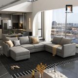  Ghế sofa chữ U UT29 Balin 3m3 vải nỉ xám giá rẻ 