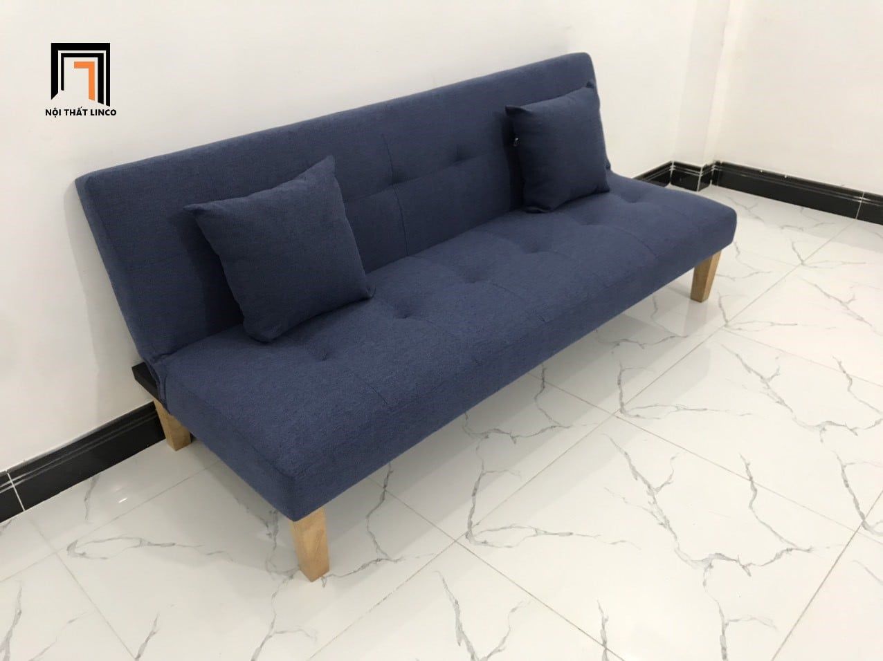  Bộ ghế sofa giường nằm dài 1m7 nhỏ gọn GBL1 xanh dương đậm 