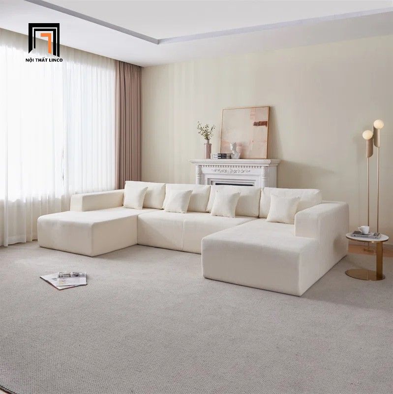  Ghế sofa chữ U UT17 Dade 3m1 màu kem giá rẻ 