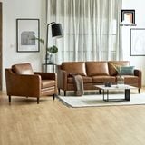  Bộ ghế sofa phòng khách da giả KT17 Abbot màu nâu sang trọng 