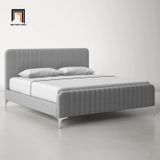  Giường ngủ màu xám ghi GN110 Brent 1m6 x 2m chân inox bạc 