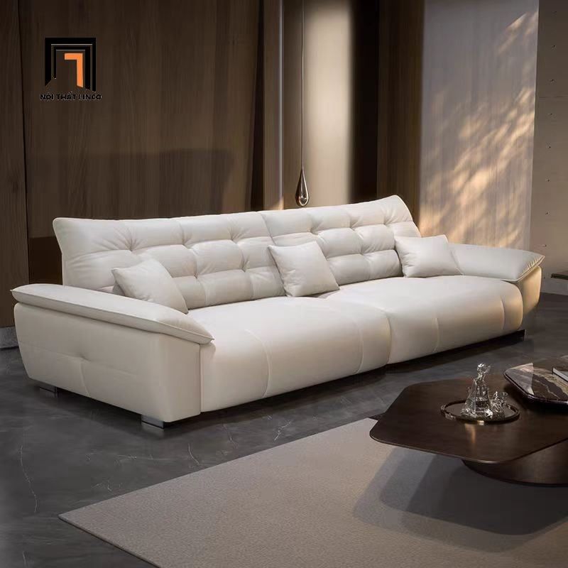  Ghế sofa văng da chống trầy BHQ77 Colo 2m4 xám trắng đẹp 