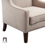  Ghế sofa đơn phong cách châu Âu DT88 Pennard vải nỉ trắng kem 
