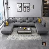  Sofa chữ U UT69 Grace 3m3 màu xám lông chuột giá rẻ 