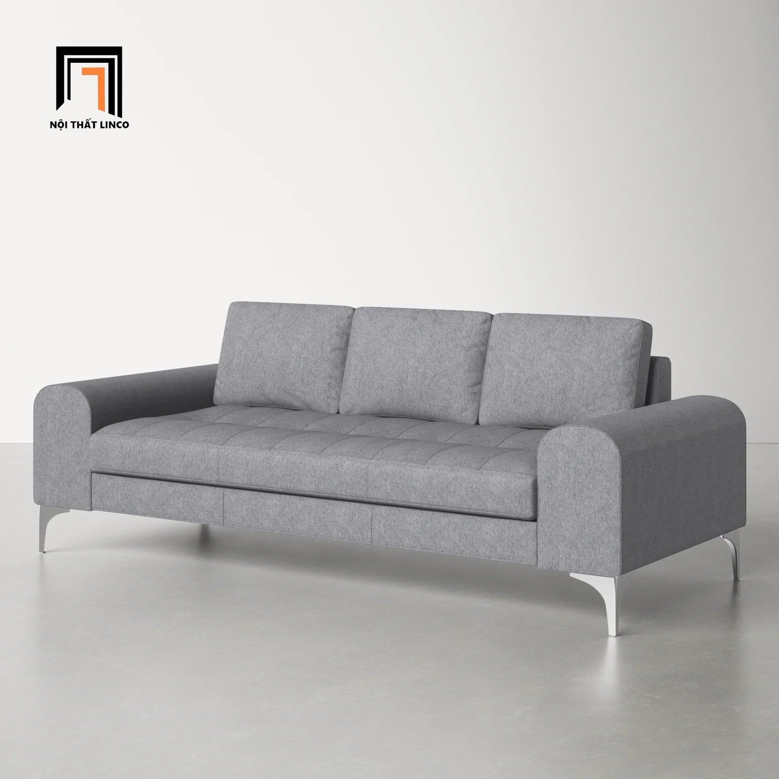  Ghế sofa băng giật lún dài 2m màu xám BT39 Glenn chân inox 