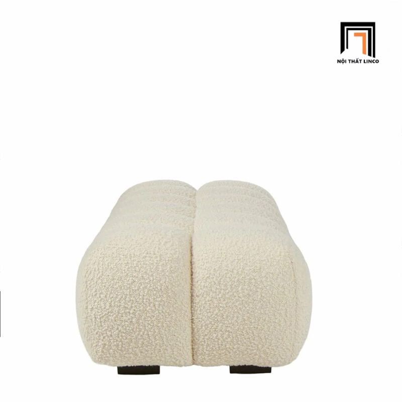  Ghế đôn sofa giá vải lông cừu SB24 Osage dài 1m4 xinh xắn 