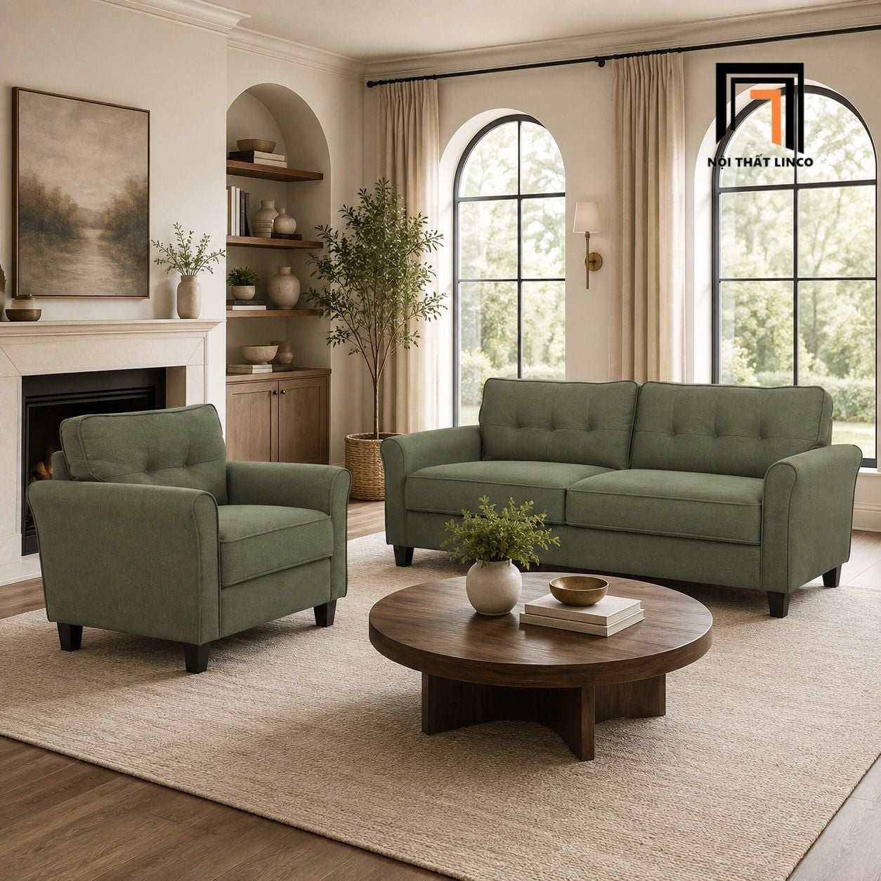  Bộ ghế sofa phòng khách gia đình KT50 Harwyn nhỏ gọn giá rẻ 