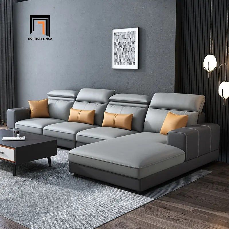  Sofa phòng khách chữ U UT11 Zion 3m95 bọc da đẹp 
