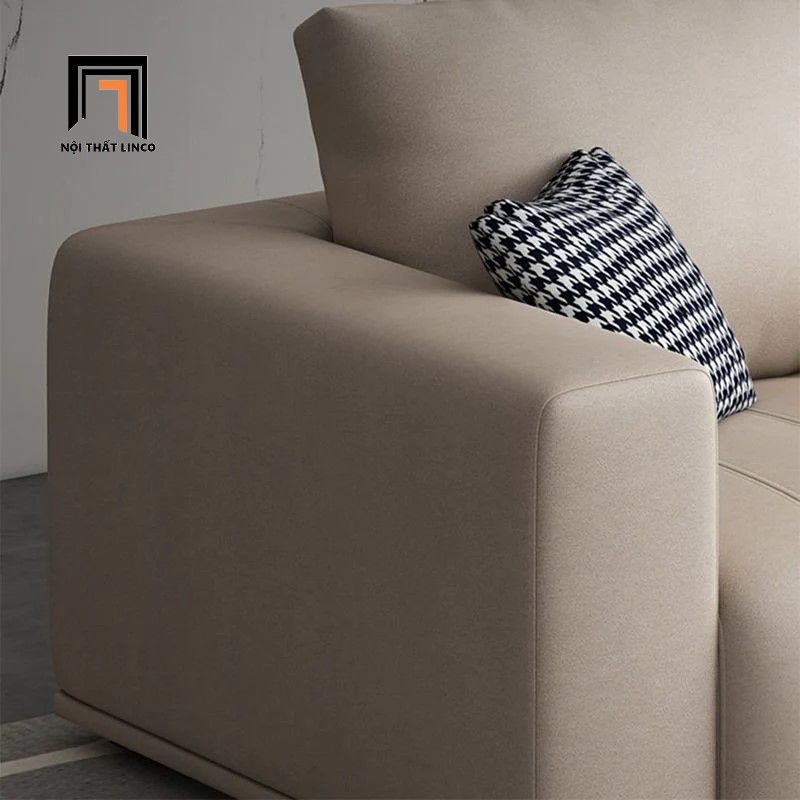  Bộ ghế sofa phòng khách KT10 Flin bọc da giả cao cấp màu xám 