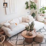  Ghế sofa góc L 2m2 GT51 Beno cho phòng khách màu trắng kem 