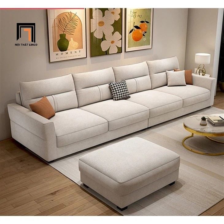  Bộ ghế sofa băng nỉ cao cấp BHQ51 Bynum dài 3m xám trắng 