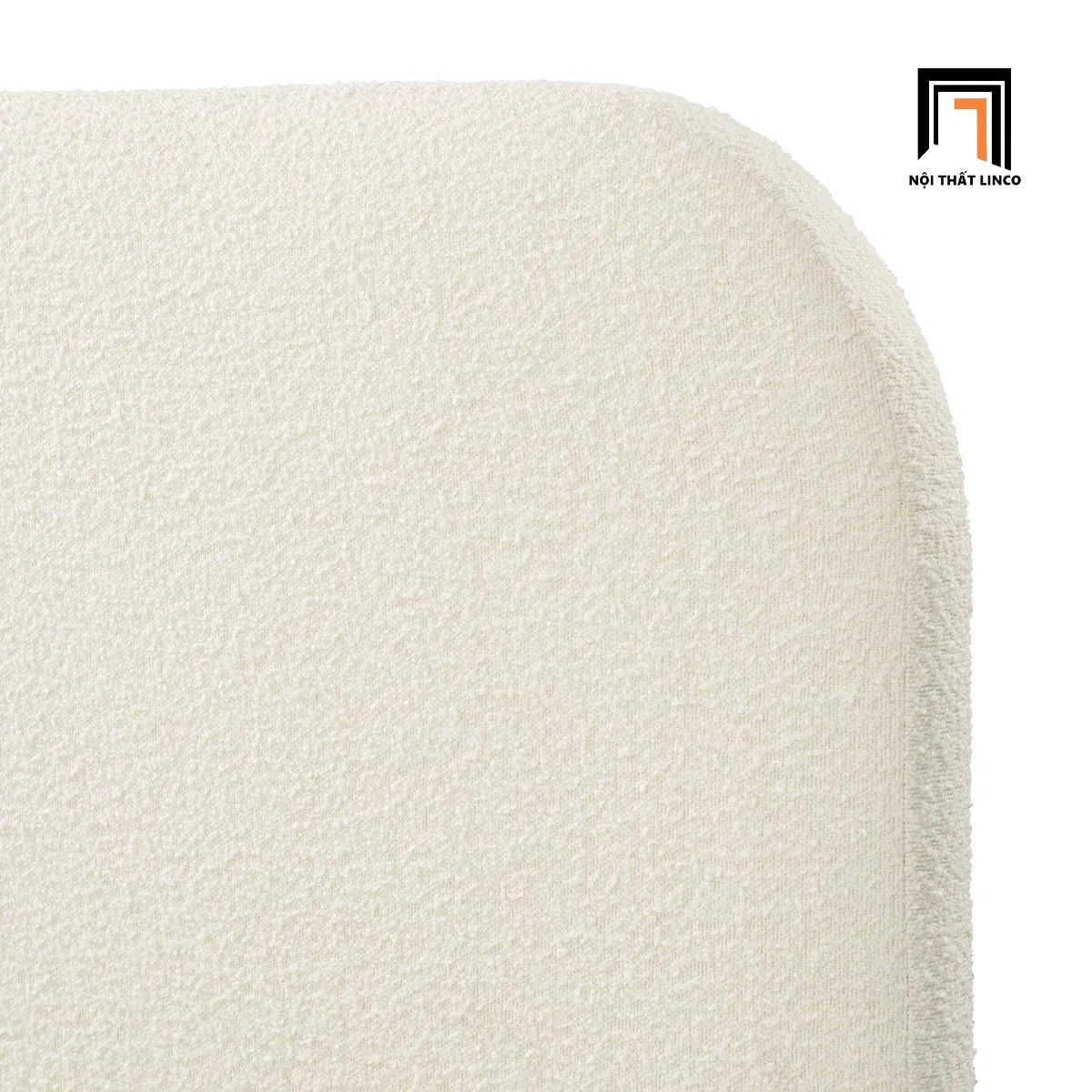  Giường ngủ bọc vải lông cừu GN122 Reigen màu trắng kem đẹp 