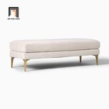  Ghế sofa đôn chữ nhật SB2 Andes 1m3 x 50 vải nỉ trắng kem 
