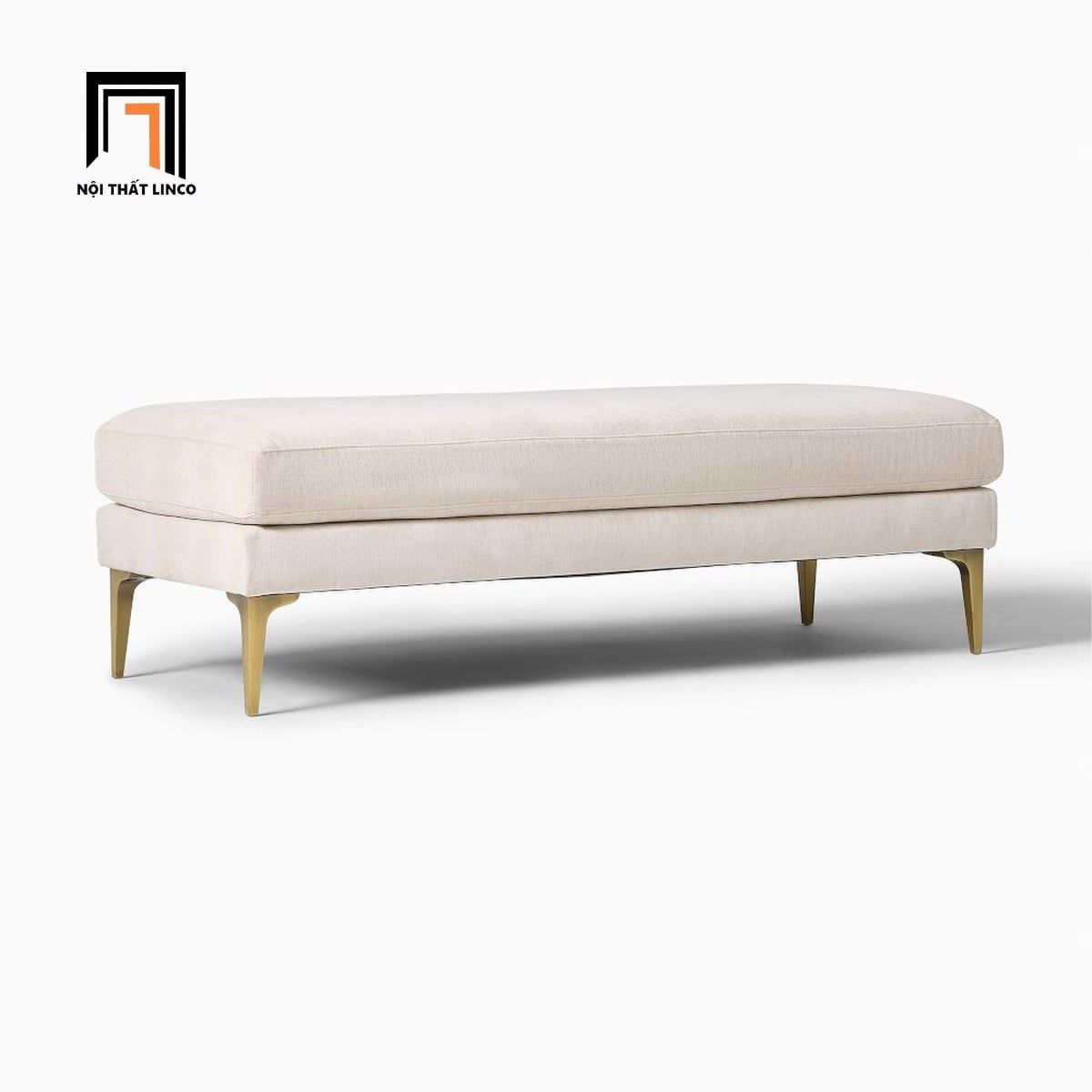  Ghế sofa đôn chữ nhật SB2 Andes 1m3 x 50 vải nỉ trắng kem 