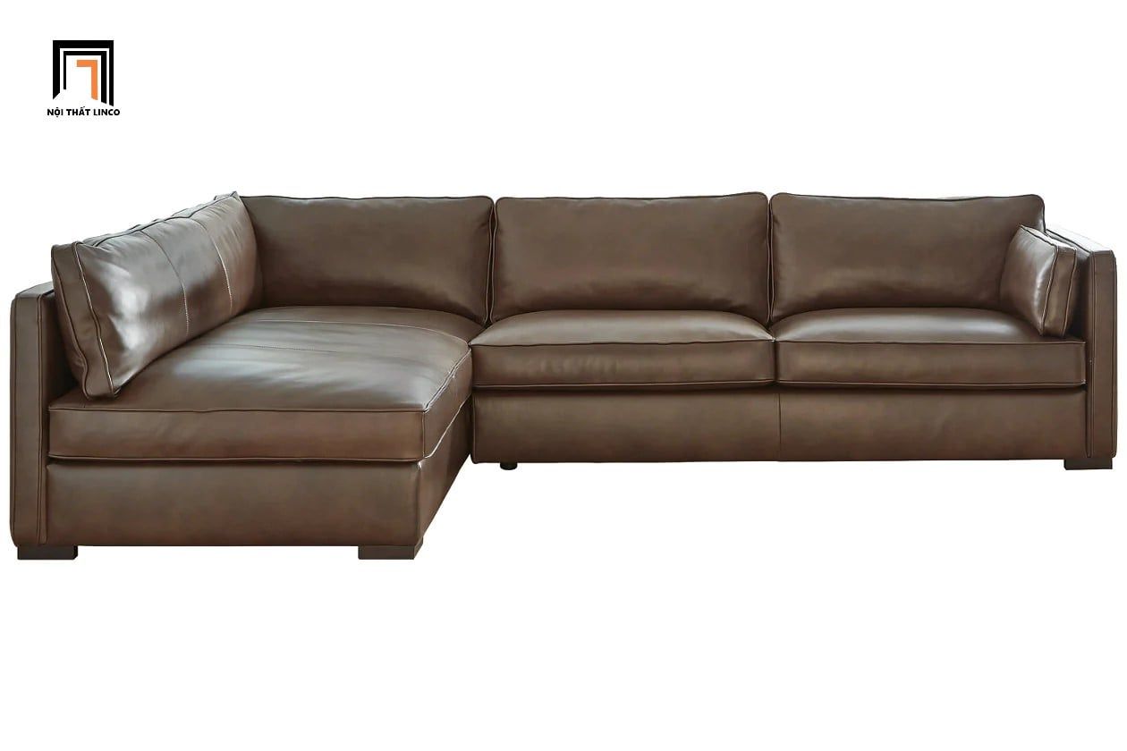  Bộ ghế sofa chữ L 2m2 GT72 Crosby da công nghiệp màu da bò 