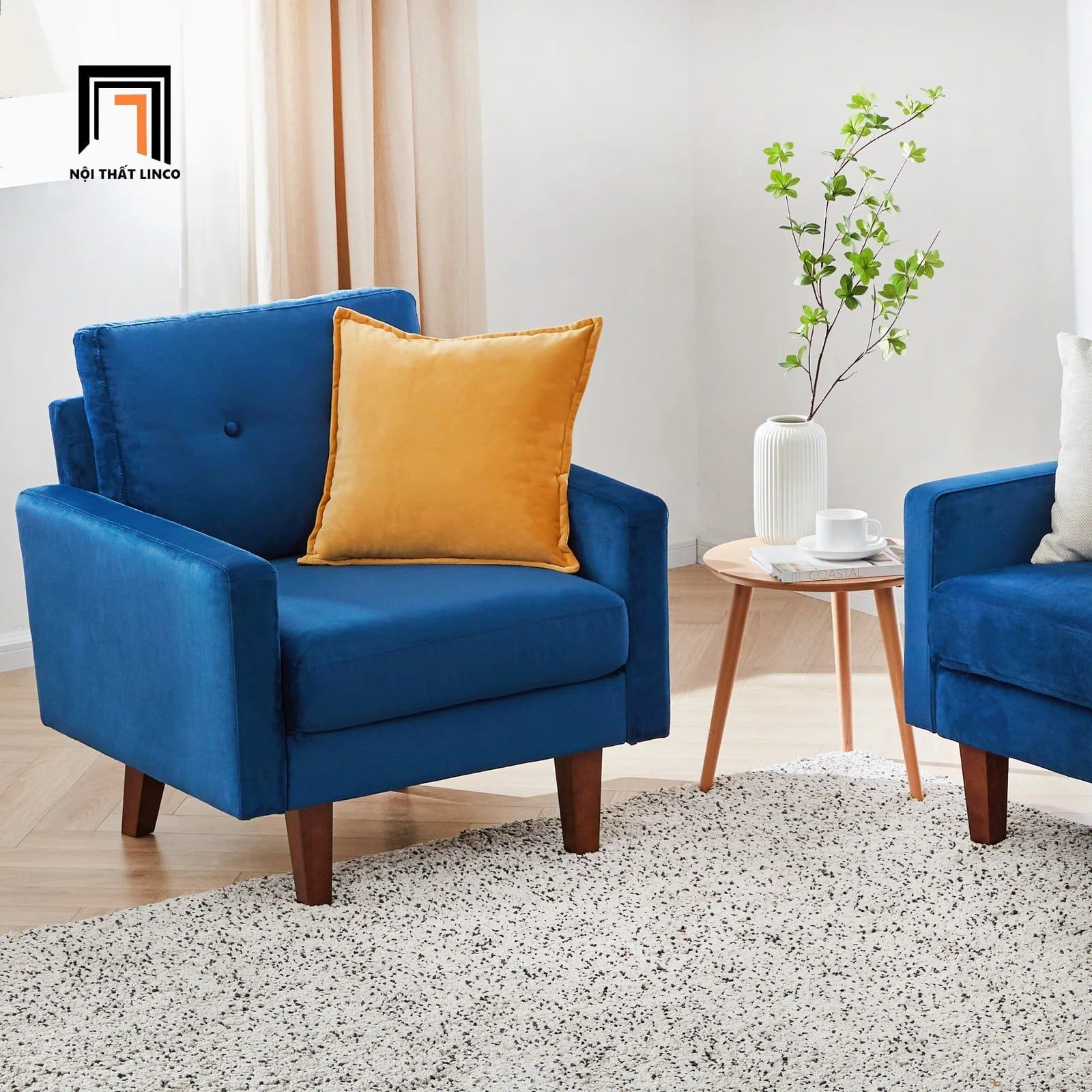  Ghế sofa đơn mini DT8 Brook vải nhung hiện đại giá rẻ 