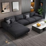  Sofa U giá rẻ UT58 Pesca dài 3m vải nỉ xám đen 