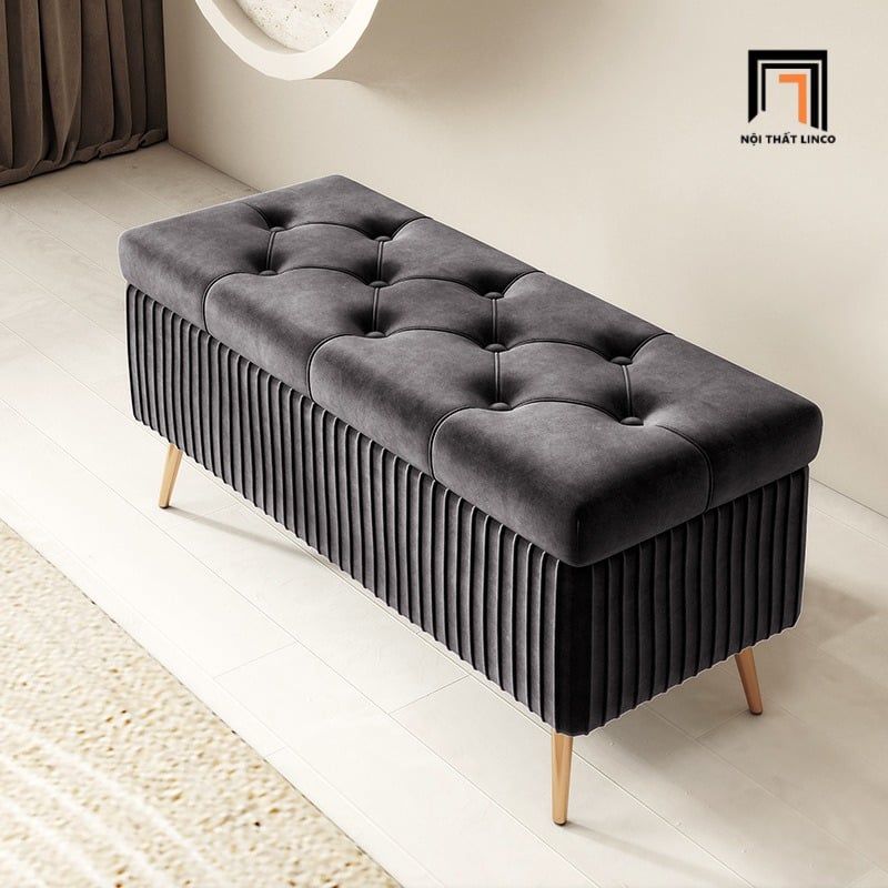  Ghế đôn sofa chữ nhật xinh xắn SB22 Toltek vải nhung nhiều màu 