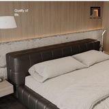  Giường ngủ hiện đại GN104 Beloei da công nghiệp xám đen 