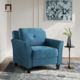  Ghế sofa đơn phòng khách cao cấp DT114 Lourdez màu xám trắng 