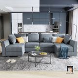  Ghế sofa chữ U UT16 Dixie 2m9 xanh ngọc giá rẻ 
