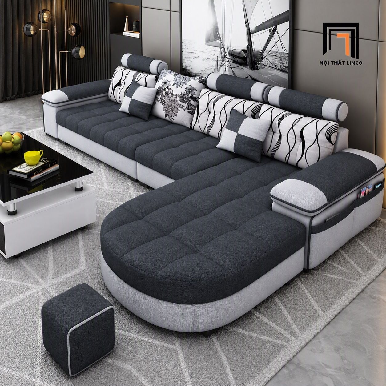  Ghế sofa U sang trọng UT38 Marula dài 3m6 cho gia đình 