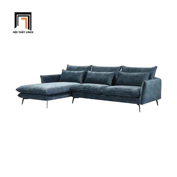  Bộ ghế sofa góc L 2m4 x 1m6 GT33 Heemor vải nhung nỉ đẹp 