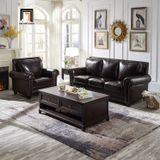  Ghế sofa băng tân cổ điển BHQ47 Clyro 2m1 da màu nâu đậm 