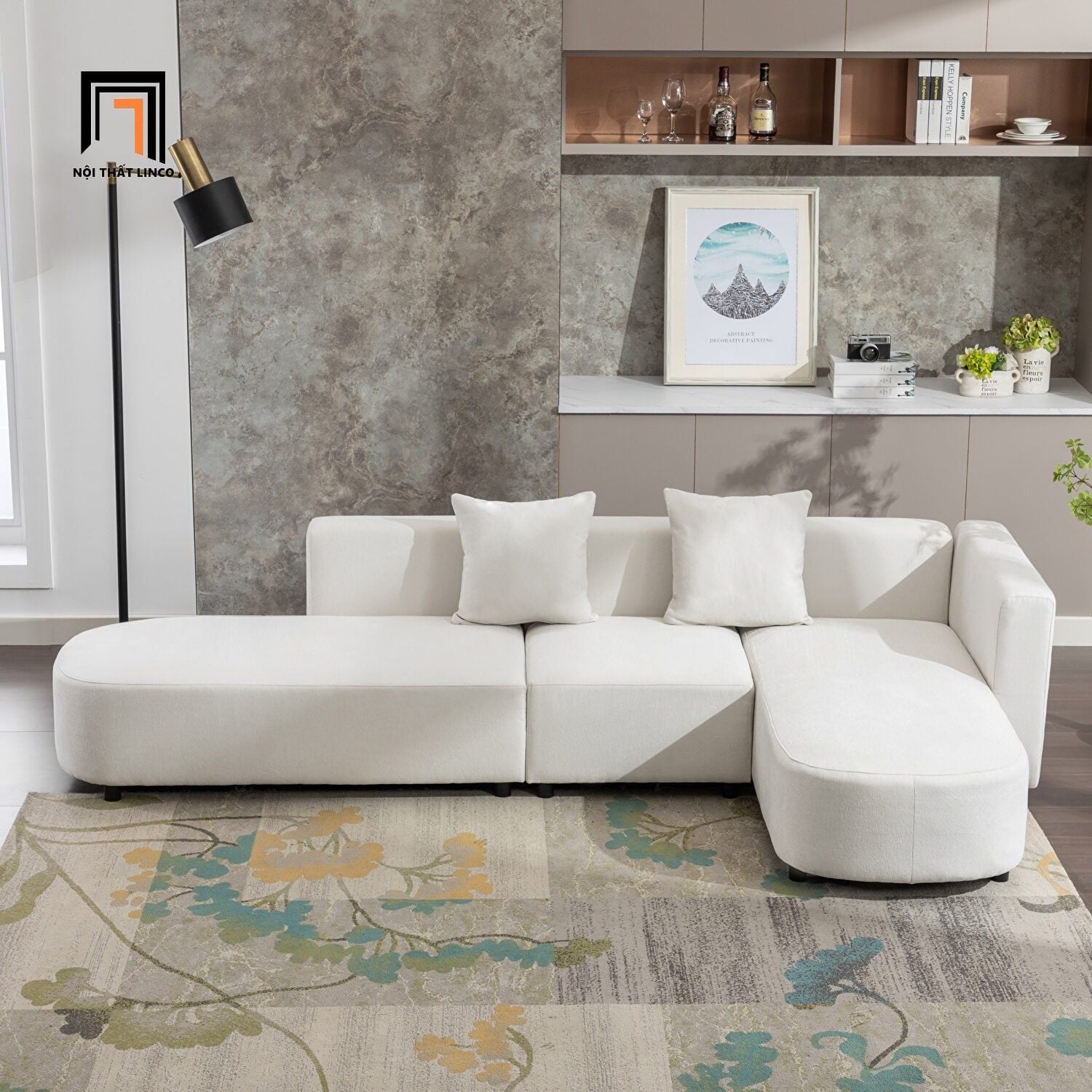  Ghế sofa góc phòng khách GT60 Woodon dài 2m8 x 1m6 giá rẻ 