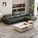  Bộ ghế sofa U cong UT43 Sagure 3m8 x 2m5 bọc da xám đen 