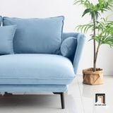  Bộ ghế sofa góc L GT282 Bioude 2m4 x 1m6 xanh dương vải nhung 