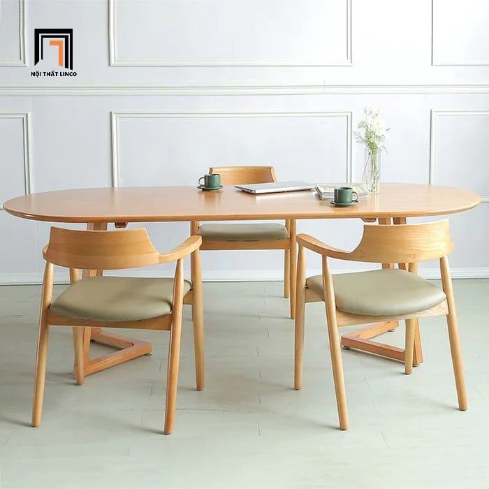  Set bàn ăn 6 ghế hình oval 25-BAG6-Delavan phòng bếp lớn 