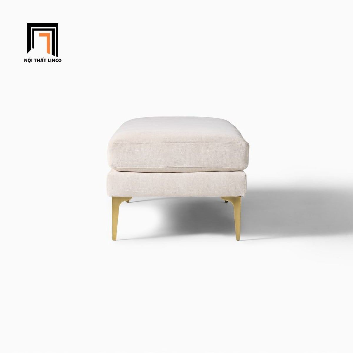  Ghế sofa đôn chữ nhật SB2 Andes 1m3 x 50 vải nỉ trắng kem 