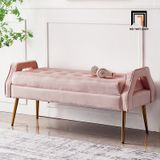  Sofa bench vải nhung SB30 Scarlet 1m4 x 55 màu vàng đồng 