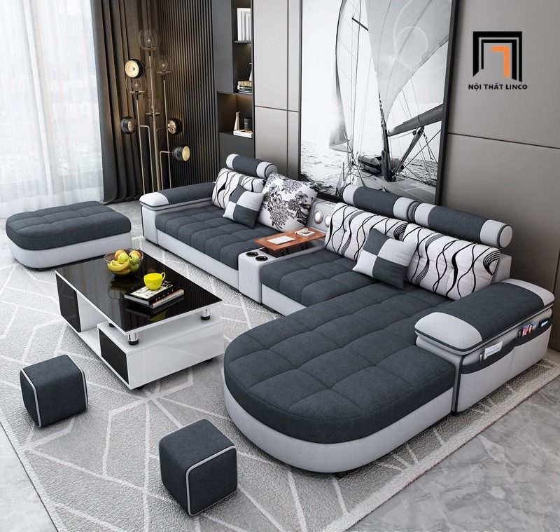  Ghế sofa U sang trọng UT38 Marula dài 3m6 cho gia đình 