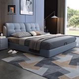  Giường ngủ cao cấp bọc da GN86 Fanure xám ghi sang trọng 