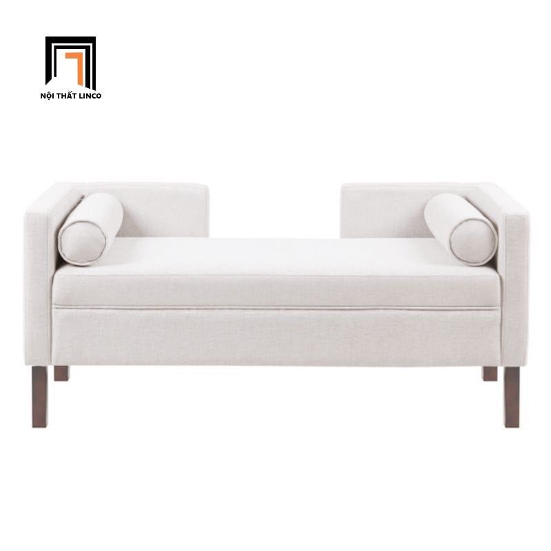  Ghế sofa bench đôn dài 1m4 SB33 Hon vải nỉ màu xám trắng 