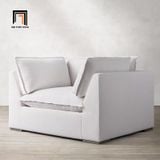  Ghế sofa chữ U UT45 Jodar dài 3m vải nhung trắng mềm mại 