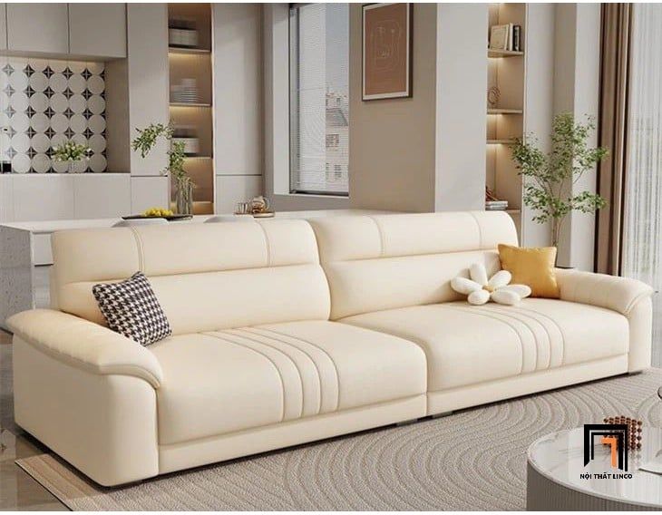  Bộ ghế sofa da giả màu xám BHQ50 Esmond dài 2m4 hiện đại 