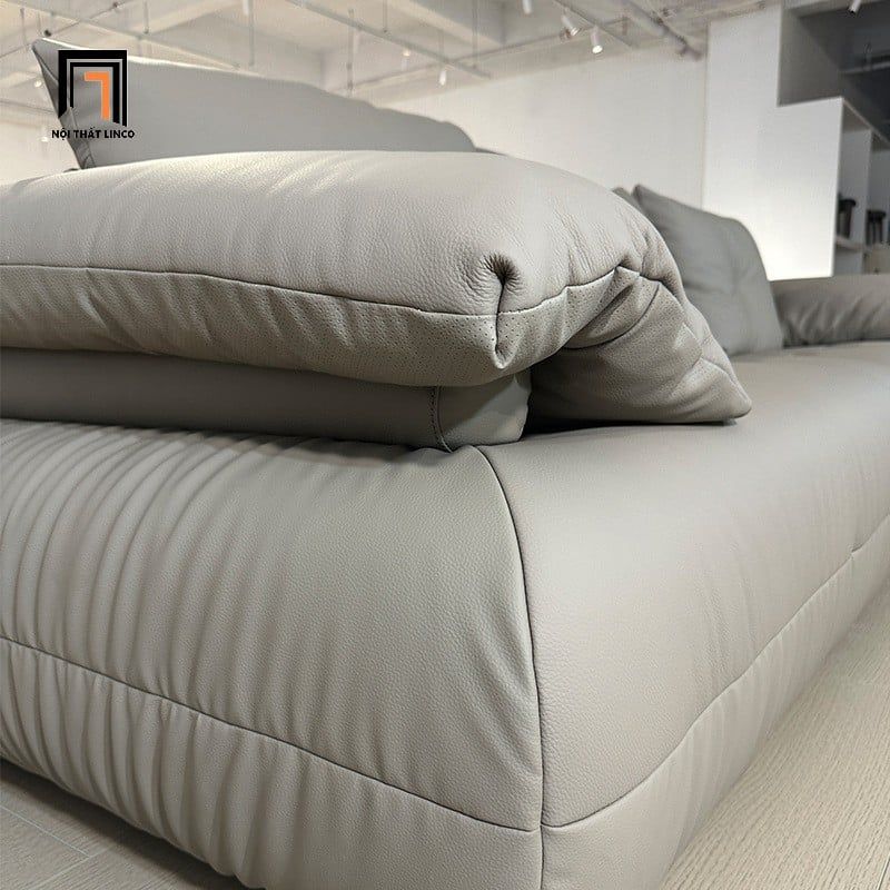  Ghế sofa văng da chống mực xám ghi BHQ88 Kylen dài 2m5 